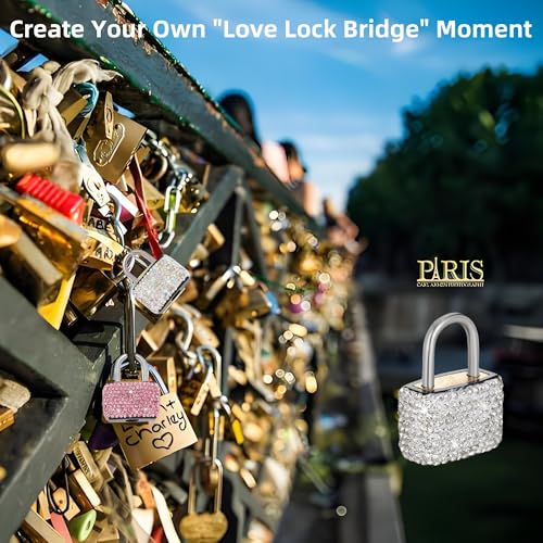 2 Pcs Small Locks with Keys Mini Luggage Locks Bling Padlock with Key Metal Lock for Locker Suitcase Bag(White+Black) - color: white+black