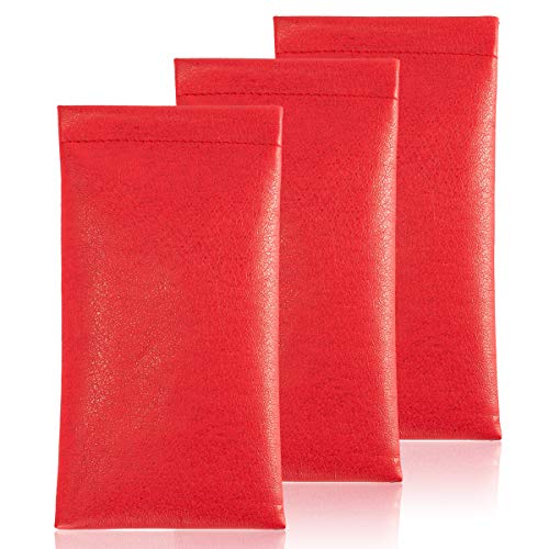 TRIUMPH VISION Eyeglass Case Glasses Case Soft Sunglass Pouch Sleeve 3 Pack - color: 3 Pack Red