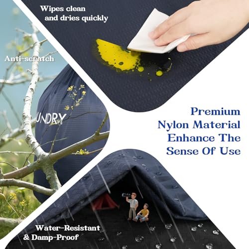 120L Waterproof Laundry Backpack for College & Apartment | Heavy-duty, hands-free carrying with ergonomic straps. 100% waterproof nylon prevents leaks. Holds 3-4 loads of clothes - color: Navy Blue