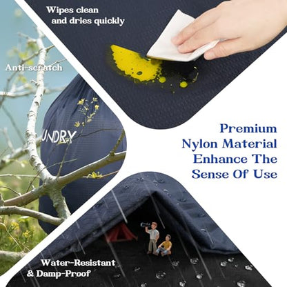 120L Waterproof Laundry Backpack for College & Apartment | Heavy-duty, hands-free carrying with ergonomic straps. 100% waterproof nylon prevents leaks. Holds 3-4 loads of clothes - color: Navy Blue