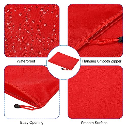 PATIKIL Waterproof Zipper File Bags, 3 Pack A5 Document Holders, Red - color: Red, size: A5