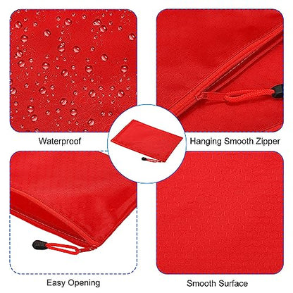 PATIKIL Waterproof Zipper File Bags, 3 Pack A5 Document Holders, Red - color: Red, size: A5