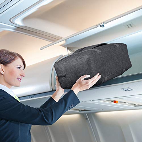 WANDF 2 Piece Personal Item Travel Bag, Carry On Duffle Bag - color: 2pcs Denim Grey+Purple