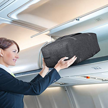 WANDF 2 Piece Personal Item Travel Bag, Carry On Duffle Bag - color: 2pcs Denim Grey+Purple