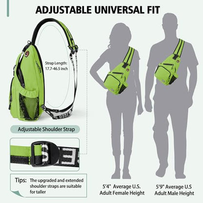Geestock Convertible Sling Bag Crossbody Backpack for Women Men, Green - color: Green, size: Large