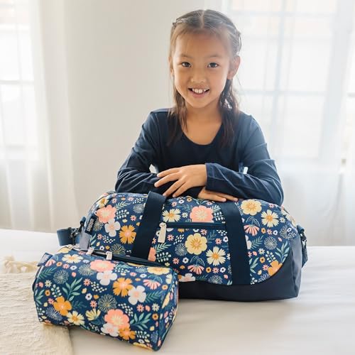 Wildkin Overnighter Duffel Bag for Kids, Floral Bloom - color: Floral Bloom