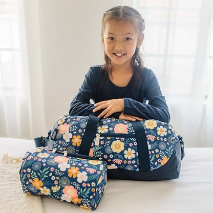 Wildkin Overnighter Duffel Bag for Kids, Floral Bloom - color: Floral Bloom
