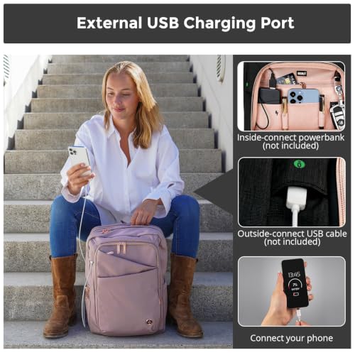 Swissdigital Design Business Laptop Backpack For Women,With USB Charging Port Computer Work Backpack,Fits 15.6 Inch Laptop Compact Travel Casual Backpack,Black | SD1006-01 - color: Black