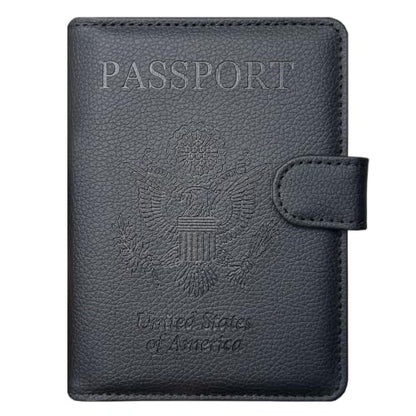 Passport Holder Cover, ACdream Protective Premium Leather RFID Blocking Wallet Travel Case for Passport/Credit Card/Air Ticket, - color: *Black*