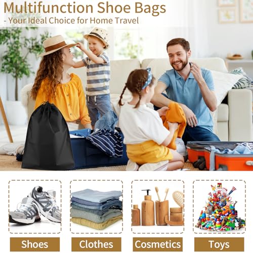 50 Pack Shoe Bags for Travel, Black Travel Shoe Bags for Packing Waterproof - color: Black