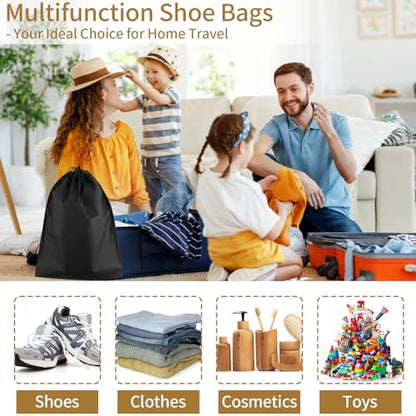 50 Pack Shoe Bags for Travel, Black Travel Shoe Bags for Packing Waterproof - color: Black