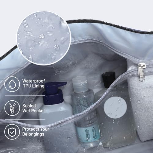 MIER Medium Gym Duffle Bag with Shoe Compartment & Wet Pocket, 35L, Gray - color: dark grey, size: 35L