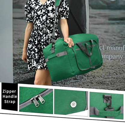 Felipe Varela Foldable Duffle Bag for Travel Weekend Overnight Gym Camping - color: Aqua Green, size: 65L
