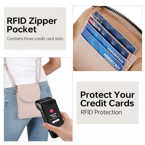 Small Crossbody Purses Rfid Crossbody Phone Purse for Women Travel - color: Apricot