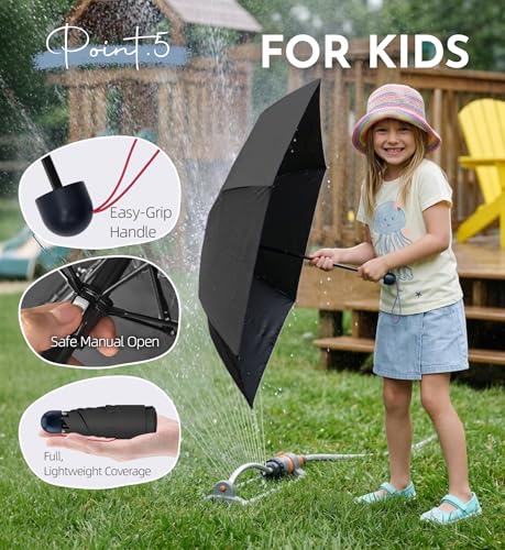 Mini Umbrella for Travel Compact - UPF 100+ UV Sun Umbrella for Purse Backpack,Super mini Sturdy Pocket Folding Umbrella with Absorbent Sleeve, Heavy Duty Parasol - color: 1-Black