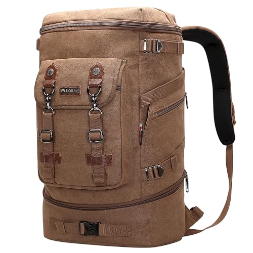 WITZMAN Travel Backpack for Men Women Carry-on Airline Approved - color: Brown