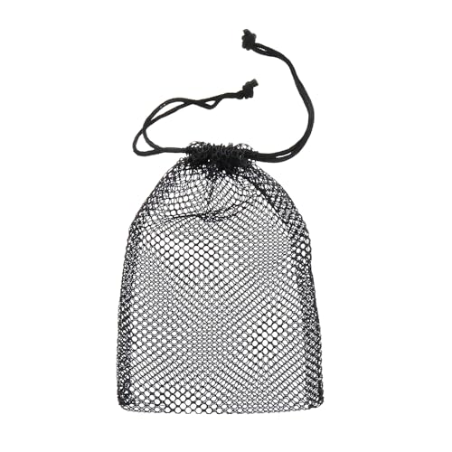 6PCS 4x6inch Black Nylon Drawstring Mesh Bag Small Travel Organiser Laundry Bag for Carrying Sports Equipment and Ball and Clothes - size: 4X6inch