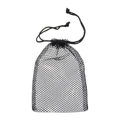 6PCS 4x6inch Black Nylon Drawstring Mesh Bag Small Travel Organiser Laundry Bag for Carrying Sports Equipment and Ball and Clothes - size: 4X6inch
