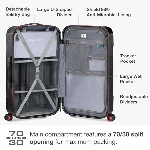 Traveler's Choice Maxporter II Polycarbonate Hardside Trunk with Spinner Wheels, Black, 28-Inch Medium Trunk - color: Black, size: 28-inch Medium Trunk