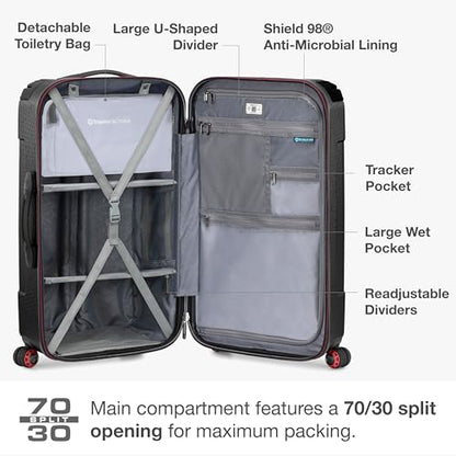 Traveler's Choice Maxporter II Polycarbonate Hardside Trunk with Spinner Wheels, Black, 28-Inch Medium Trunk - color: Black, size: 28-inch Medium Trunk