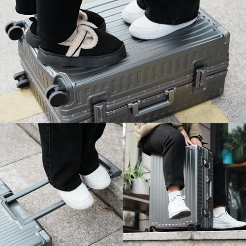 ROAMING 26 Inch Checked-Large Zipperless Luggage Hard shell Suitcases Gray - color: gray, size: 26 Inch Checked Luggage