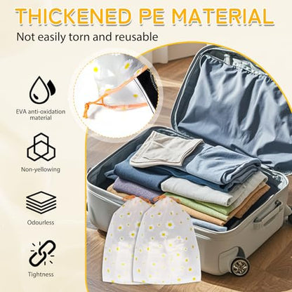 Shoe Bags for Travel, Waterproof Drawstring Shoe Bags for Packing - color: Daisy