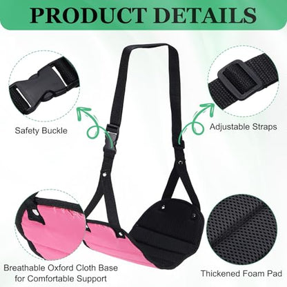 PATIKIL Airplane Footrest Adjustable Foot Hammock with Hooks Rose - color: Rose