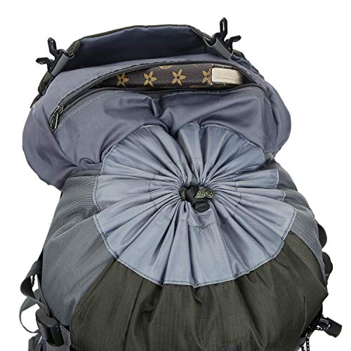 WoneNice 50L(45+5) Waterproof Hiking Backpack Outdoor Daypack w/Rain Cover - color: Army Green
