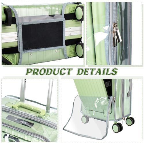 Clear PVC Luggage Cover Protector - No Disassembly Suitcase Covers for 24Inch Front Open Luggage, Carry on Luggage Protective Covers for Wheeled Suitcase Waterproof Dustproof Anti-scratch - size: 24 Inch