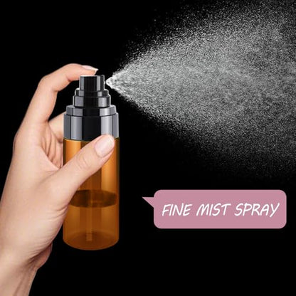3PCS 50ml Small Spray Bottle Set for Perfume & Face Mist – Refillable Tiny Spray Bottles Kit with Mini Spray Bottle Atomizer for Travel - color: Brown - 1.7oz