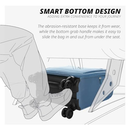 Verage Underseat Carry On Luggage with Wheels,14-Inch,Coast Blue - color: Coast Blue, size: 14-Inch Compact Underseat