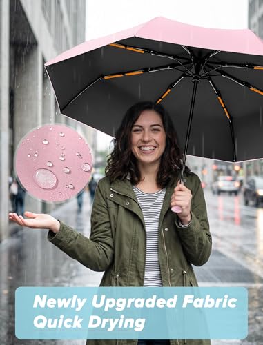 Yoobure Travel Compact Umbrellas for Rain, UV Umbrella for Sun Protection - color: Pink-Just 1pc