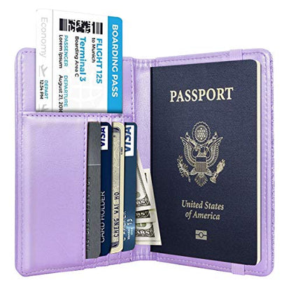 Coco Rossi Passport Holder for Travel Women Slim RFID Passport Cover Wallet - color: Glitter Purple