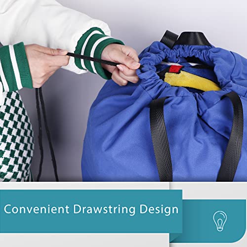LOLOMLO Extra Large Canvas Laundry Bags with Handles & Drawstring Closure, Heavy Duty Tears Resistant Clothes Storage Travel Bags, Machine Washable Multi Use Laundry Bag liner for Laundry Hamper - - color: Royal Blue