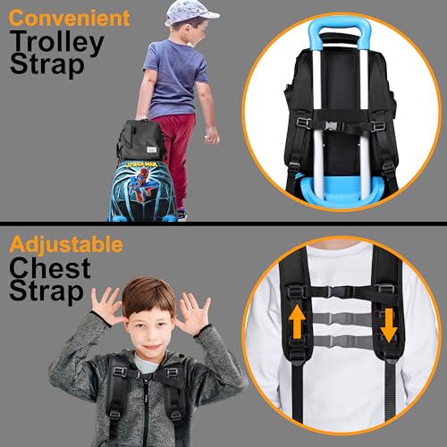 Kids Travel Backpack for Ages 3-6 | Lightweight Suitcase Style Carry-On | 10L Weekender with Tablet Sleeve & Chest Strap | Black - color: Black