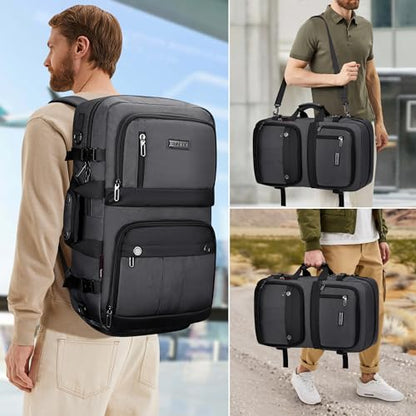WITZMAN Carry on Travel Backpack for Men Nylon Business Laptop Backpack - color: Silvery Grey