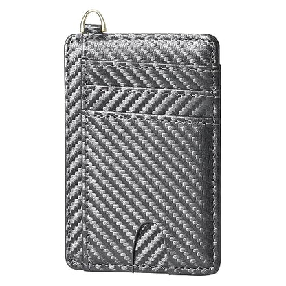 GEEAD Slim Minimalist Front Pocket RFID Blocking Card Holder Wallets for Men & Women - color: Carbon Deep Grey