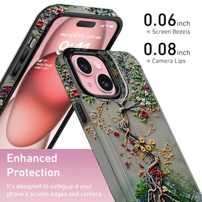 FUNMIKO for iPhone 13 Mini Wallet Case, Card Holder, RFID-Blocking - color: Blooming Tree of Life, size: iPhone 13 Mini
