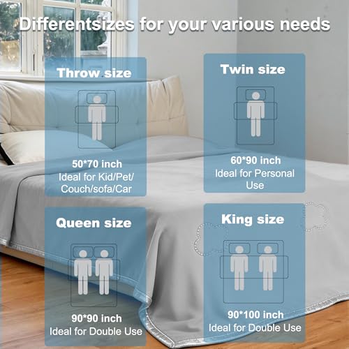 Cooling Blanket King(90"x104"), Double-Sided Cold Blanket for Hot Sleepers - color: Light Grey, size: King(90" x 104")