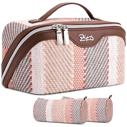 BOYATU Makeup Bag, Makeup Organizer, Toiletry Travel Bag for Women - Coffee - color: C-5-Coffee