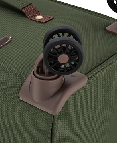 London Fog Nottingham 25 Inch Expandable Spinner Softside Suitcase, Olive Chestnut - color: Olive Chestnut