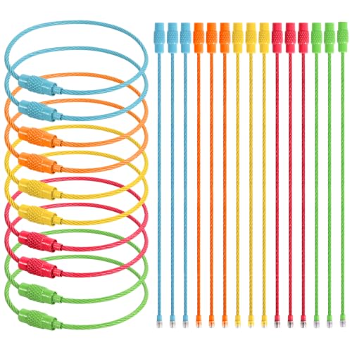 Stainless Steel Wire Keychains Aircraft Cable Cable (20 PCS 5Color) - color: 20 PCS 5Color