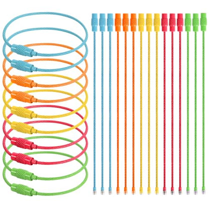 Stainless Steel Wire Keychains Aircraft Cable Cable (20 PCS 5Color) - color: 20 PCS 5Color