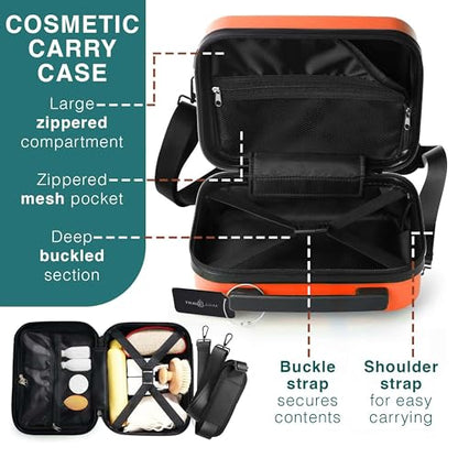 TRAVELARIM 3 Piece Luggage Sets, 20 Inch Carry On Luggage, 24 Inch Suitcase - color: Orange, size: 3 Piece Set (20"/24")