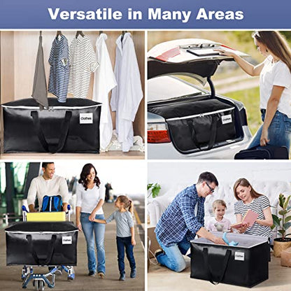 StorageRight Moving Bags, Moving Boxes, 93L 6-Pack Sotrage Bags Totes,Black - color: Black, size: 6 Pack