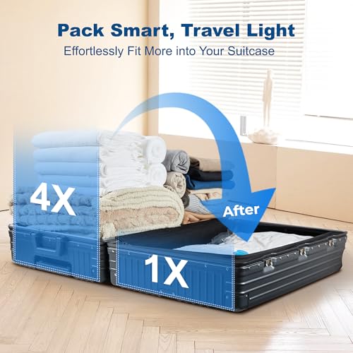 HOUSE DAY 18 Pack Vacuum Storage Bags with Electric Pump, Valve, Space Saver Vacuum Seal Bags for Clothing, Comforters, and Travel Essentials 3 Jumbo,3 Large,3 Medium,3 Small/3 Small,3 XS Roll Up Bag - size: 18 Combo-E PUMP