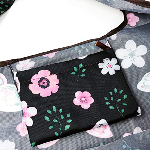 allydrew Large Foldable Tote Nylon Reusable Grocery Bags, Midnight Butterfly - color: Midnight Butterfly