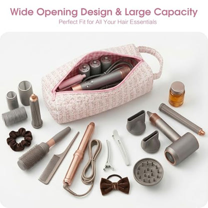 Hair Tools Travel Bag Compatible with Dyson Airwrap Shark FlexStyle - color: Ditsy Floral