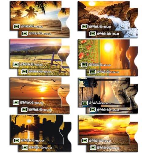 RFID Blocking Credit Card Sleeve Protectors – USA Made Slim Wallet Inserts for Credit Cards, Debit Cards & ID Protection (16, Sunset - 16 Pack) - color: Sunset - 16 Pack