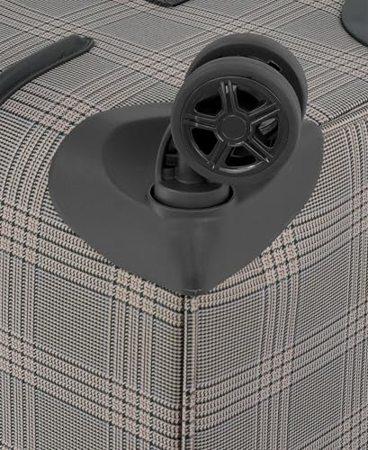 London Fog Brentwood IV 25" Expandable Spinner Softside Suitcase, Rose Charcoal - color: Rose Charcoal
